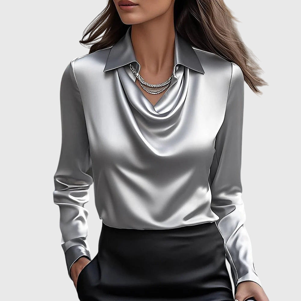 Dana - Elegantní halenka z lesklého saténu