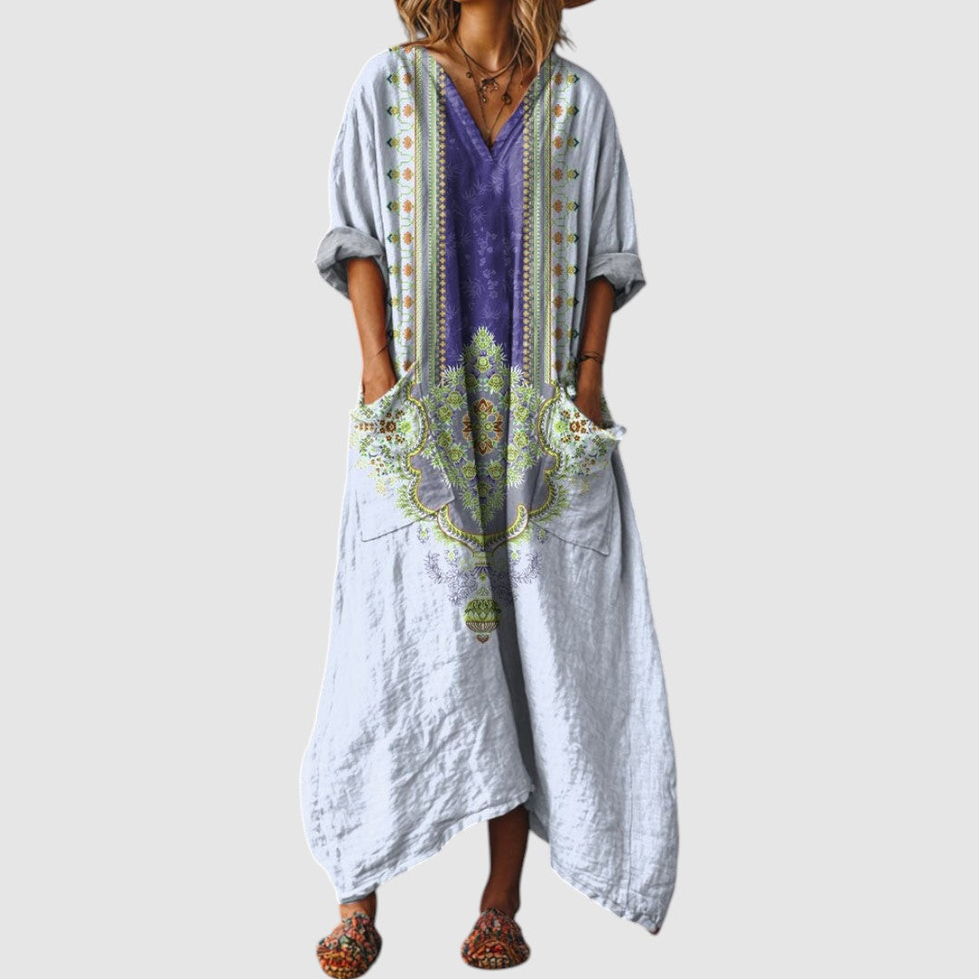 Emma - Vintage boho šaty s kapsami
