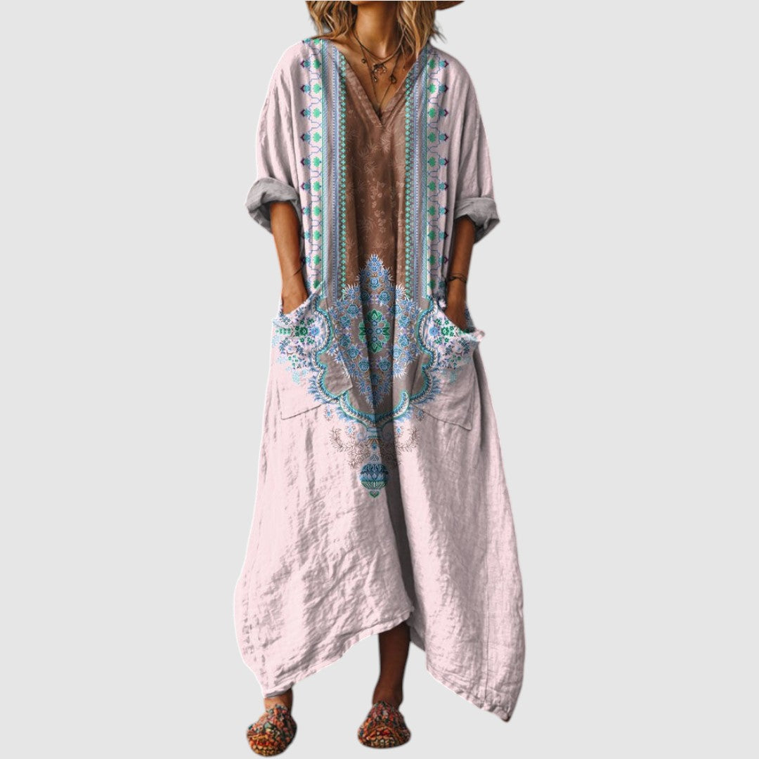 Emma - Vintage boho šaty s kapsami
