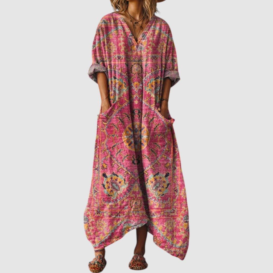 Emma - Vintage boho šaty s kapsami